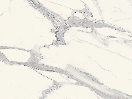 Elegante texture in marmo bianco con sottili venature grigie, ideale come sfondo sofisticato per progetti di design di lusso o estetica di siti web di alta classe.