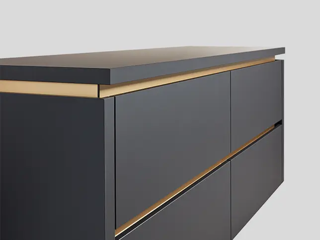  Handle 024, Recessed Handle (LINE N), Yellow gold-coloured Matt 