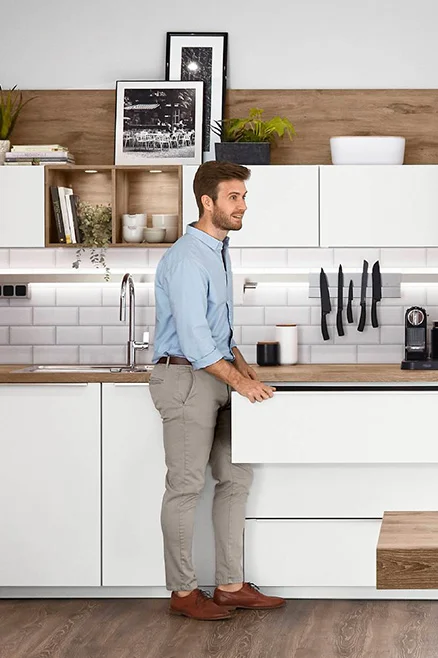 Aangepaste werkhoogte in een ergonomische keuken 