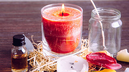 Candles - Calming aromas are in the air, you can relax. This sense you have in your home comes from homemade scented candles that grace your own four walls either with a splash of colour or in restrained simplicity.