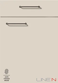 Kuchnia z frontem SOFTLINE 504 w matowym lakierze Sand Perfect - wyraźne linie, miękkość w dotyku.