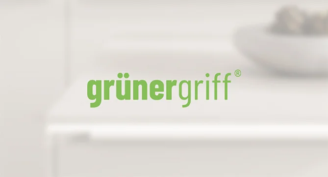 Logo von grünergriff vor hellem Hintergrund als Hinweis auf die Nachhaltigkeitskooperation mit nobilia