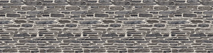 Nahtlose Textur einer detailreichen grauen Steinmauer, die einen soliden, rustikalen und traditionellen Mauerwerkstil veranschaulicht, der sich für den Hintergrund oder als Muster eignet.