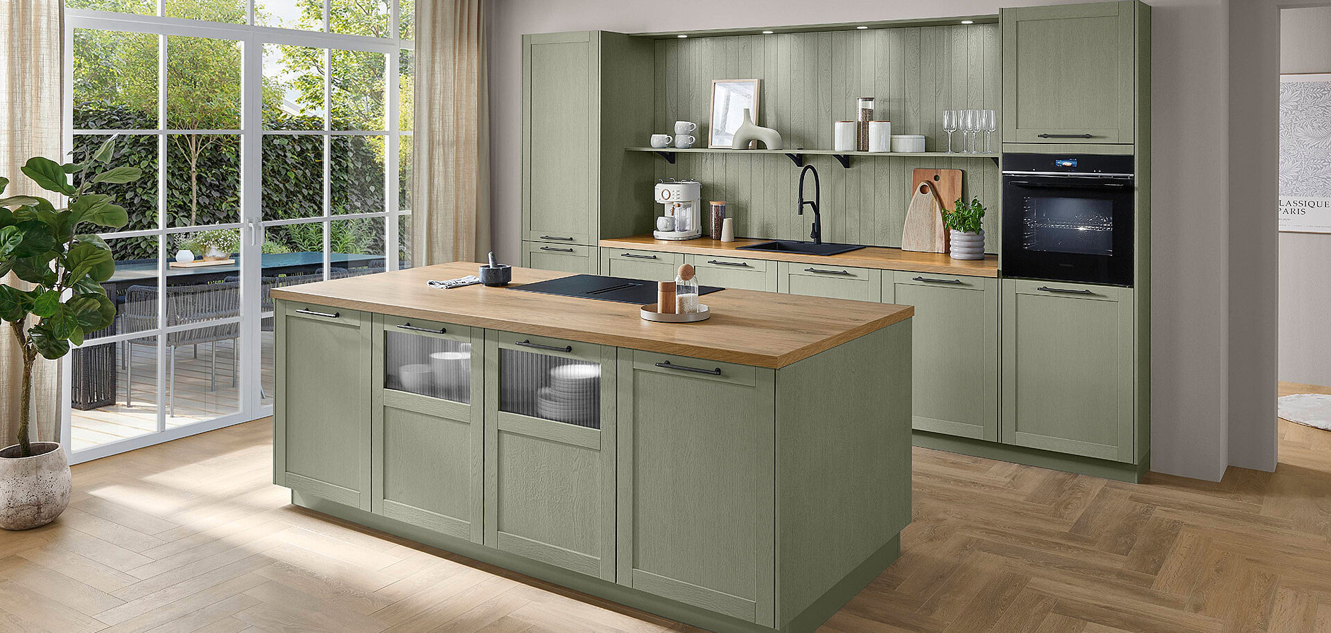 Front 617, Lacklaminat, Holzstruktur Olive