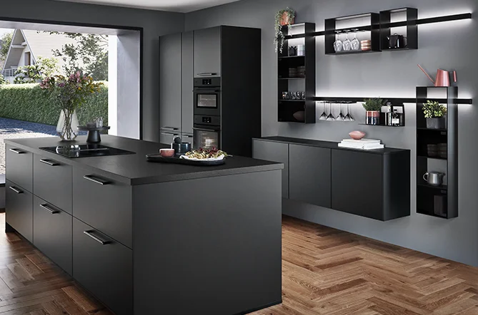 Die Küche Touch 340 mit dem nobilia Relingsystem Sign Emotion.