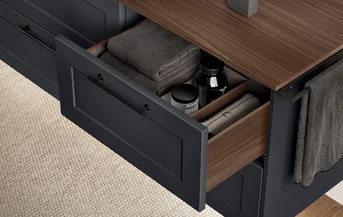 Meble łazienkowe w czarnym matowym lakierze o eleganckim wyglądzie ramy - NORDIC 791.