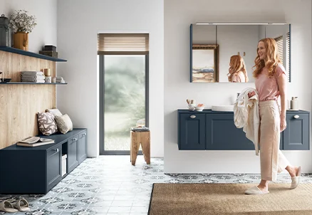 Ein Bild der von unserem fjordblauem Badezimmer Cascada 778.