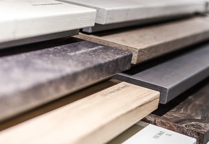 Große Auswahl von Arbeitsplatten für Küchen.