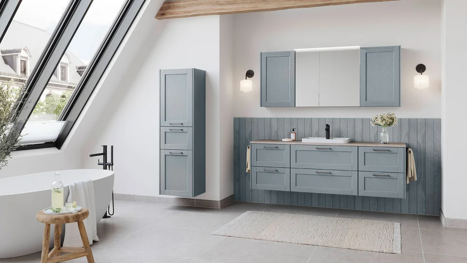 FRAME 614 - Structure bois bleu pierre