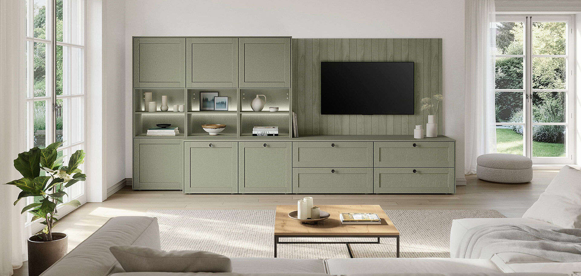 Front 617, Lacklaminat, Holzstruktur Olive