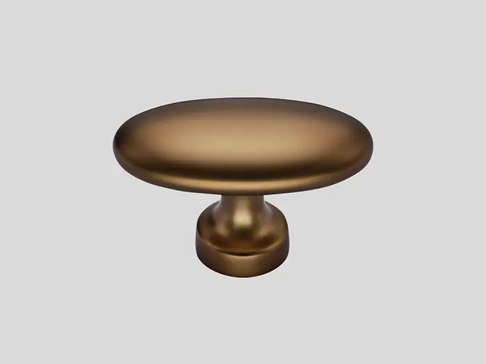 843 - Metalen knop, brons metallic gekleurd, Mat