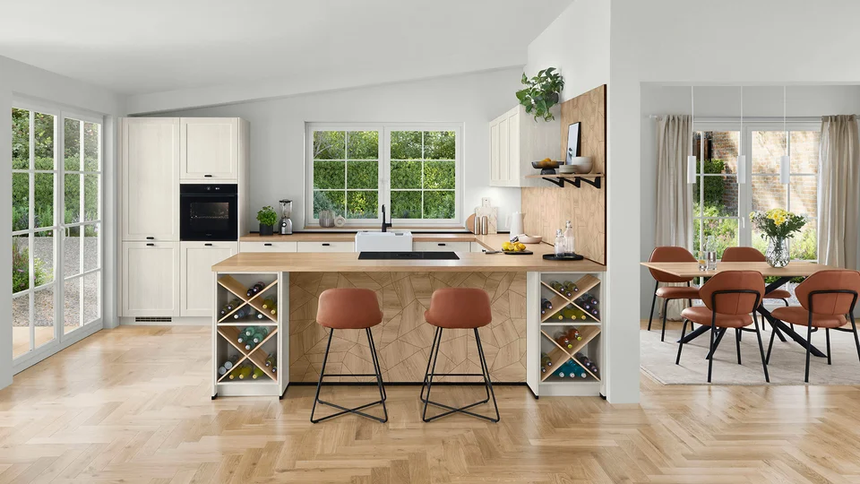 FRAME 613 - Holzstruktur Weiß