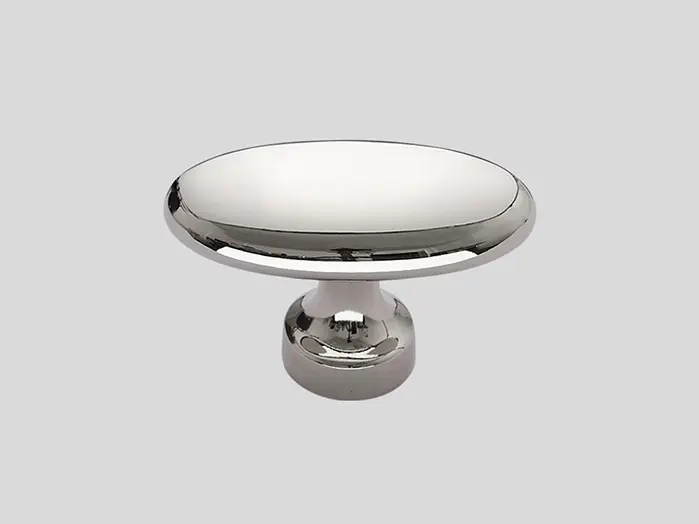 842 - Metalen knop, Chroom glans, Glans