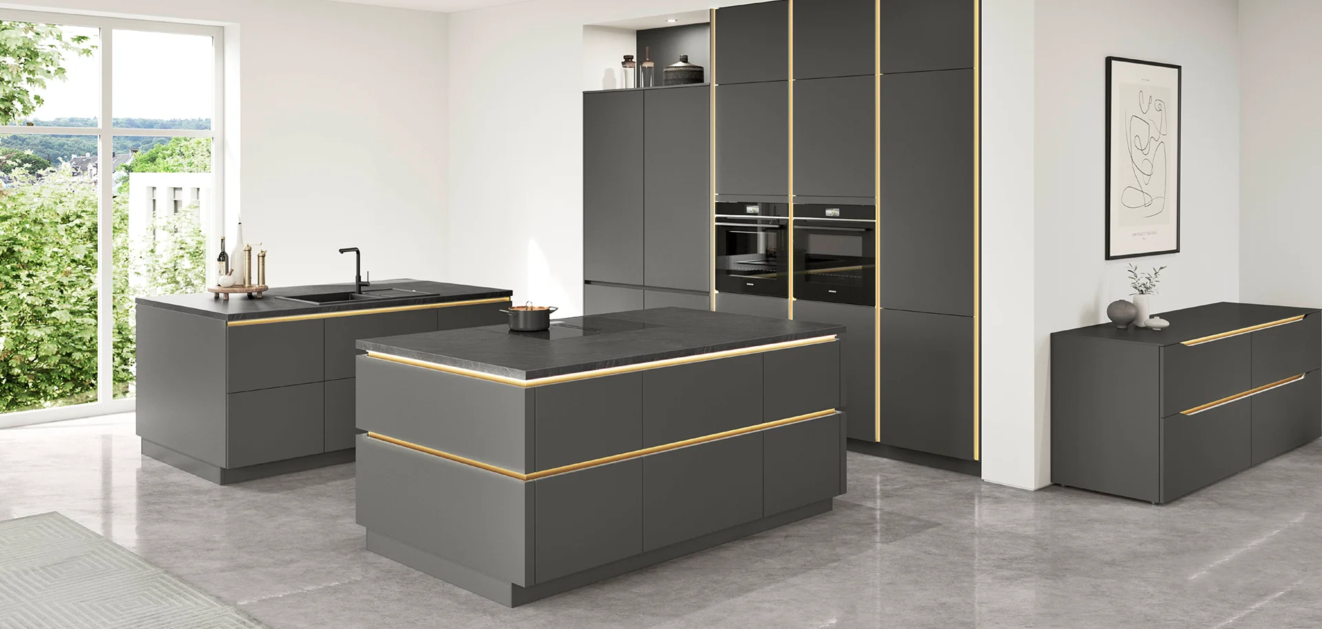 Grifflose nobilia Küche SENSO 491.