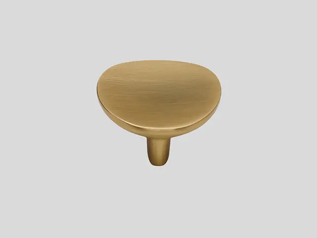  Greep 813, Metalen knop, Geelgoudkleurig Mat 