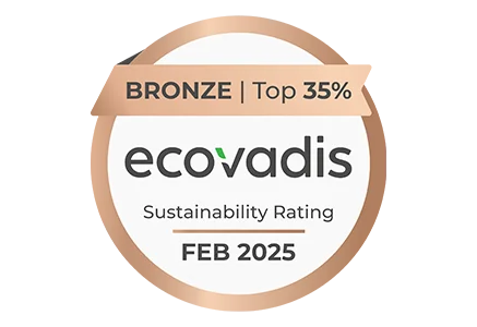 A bronze EcoVadis Sustainability rating badge for 2022, indicating an achievement in environmental and sustainable business practices.