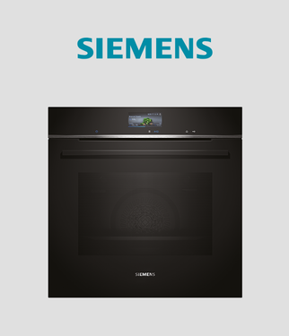 Sleek Siemens built-in oven featuring a modern design with a digital display interface, enhancing any contemporary kitchen's functionality and aesthetic appeal.
