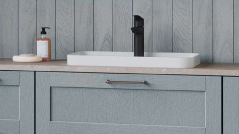 FRAME 614, Holzstruktur Steinblau (#1)