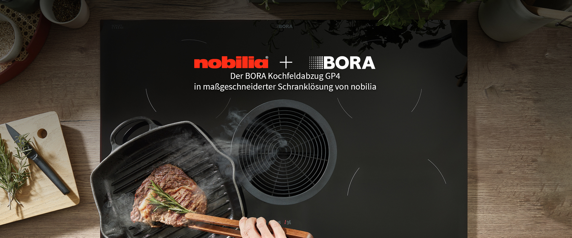 Der BORA Kochfeldabzug GP4 in maßgeschneiderter Schranklösung von nobilia.