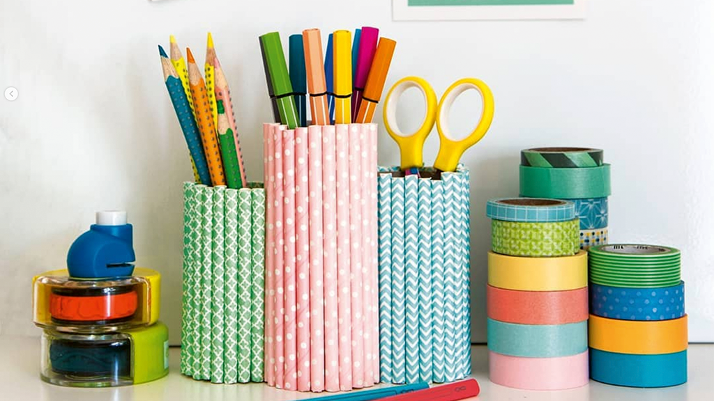 Stiftebox - Die praktische Stiftebox aus Pappe lässt sich ganz individuell gestalten und verschönert jedes Kinderzimmer.