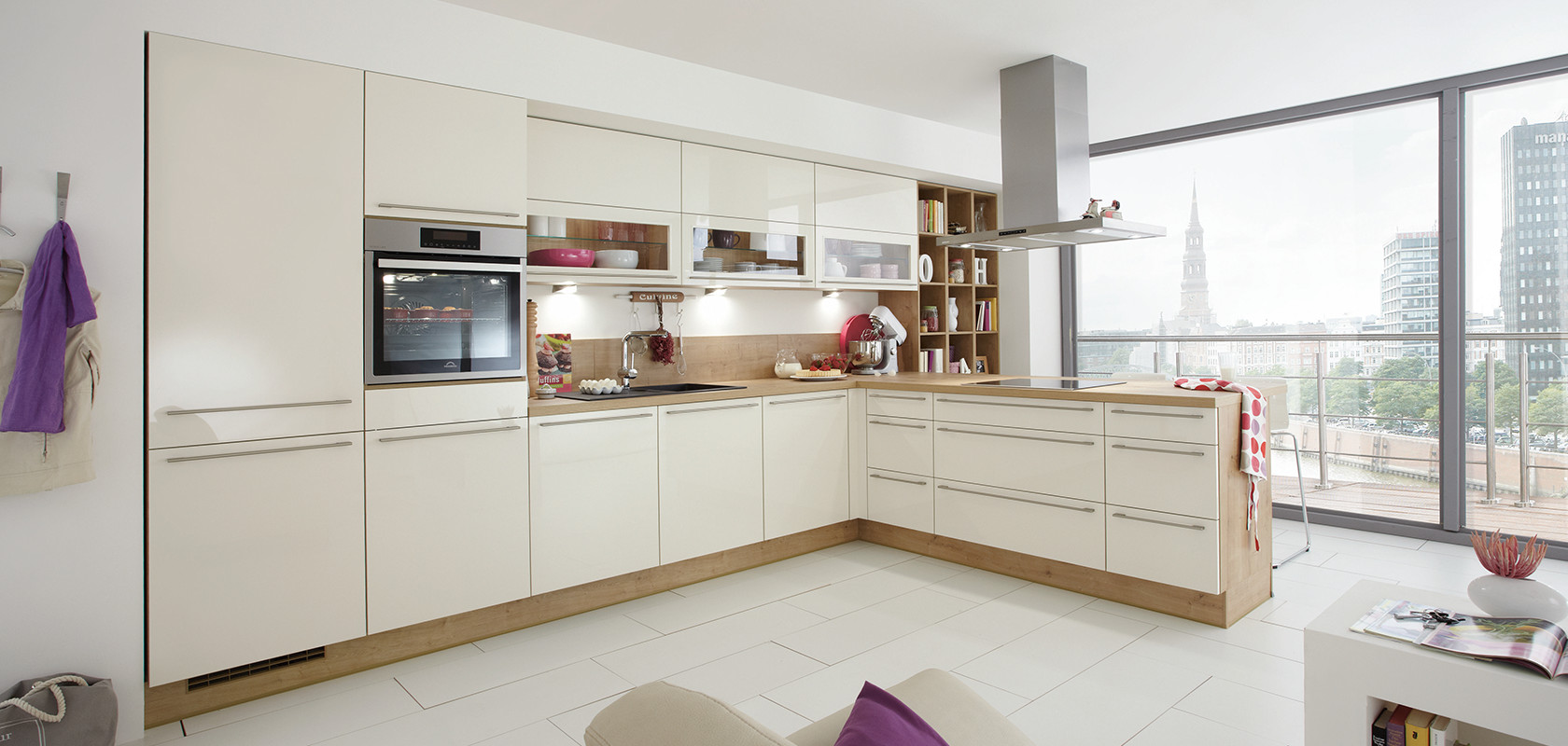 Focus 460 White Ultra High Gloss Modern Kitchens Nobilia Kuchen