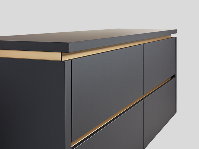  Handle 024, Recessed Handle (LINE N), Yellow gold-coloured 