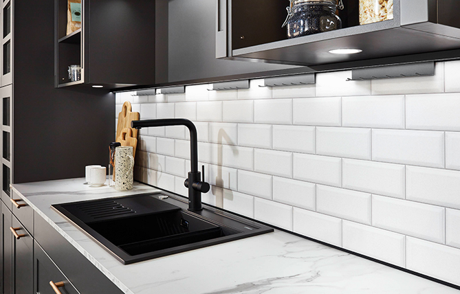 Design idea with panels and niche cladding – nobilia kitchens.