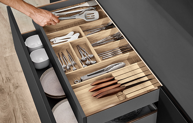 Intelligent ideas for storage – storage space solutions by nobilia kitchens.