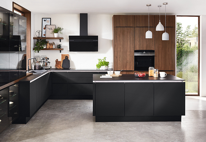 The handleless kitchen by nobilia.