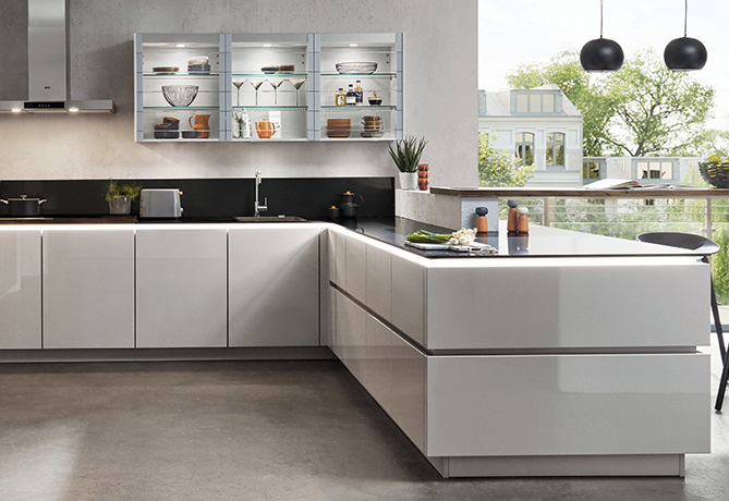 The handleless kitchen by nobilia.