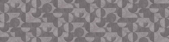Abstraktní geometrické pozadí s opakujícím se vzorem prolínajících se tvarů v různých odstínech šedé, vhodné pro webové bannery nebo záhlaví.