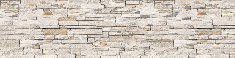 Uno sfondo testurizzato che presenta un muro di mattoni di pietra disposti in modo ordinato con varie tonalità di beige, crema e grigio, emanando un'eleganza rustica e resistenza.