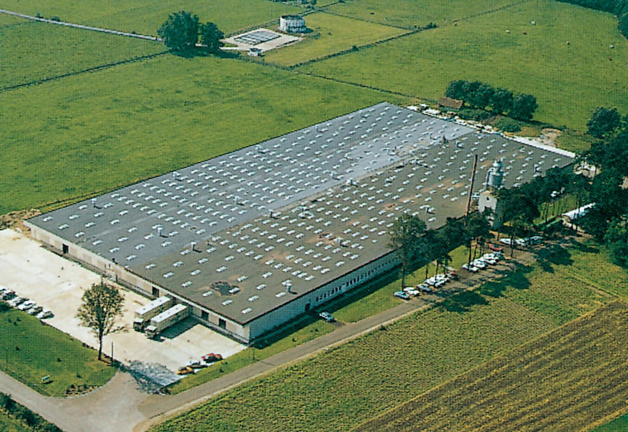 1970: Aerial photo of nobilia plant in Verl