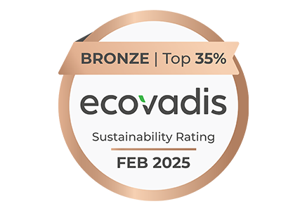 A bronze EcoVadis Sustainability rating badge for 2022, indicating an achievement in environmental and sustainable business practices.