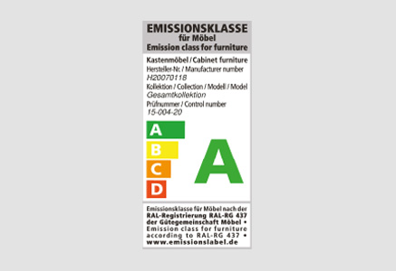 Logo Emissionsklasse für Möbel
