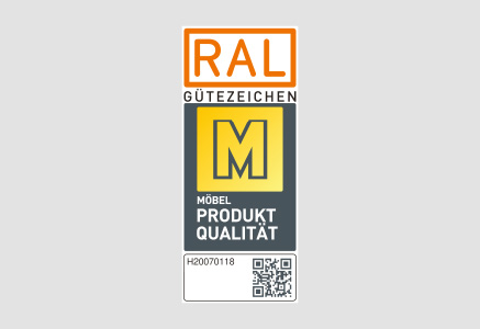The DGM Deutsche Gütegemeinschaft Möbel - (German furniture quality seal) have tested nobilia in accordance with RAL-GZ 430. Following this test, nobilia was awarded the RAL quality seal, the "Golden M". This ensures that each kitchen leaving the plant meets today’s expectations and quality requirements for a long life, stability and health and environmental aspects.