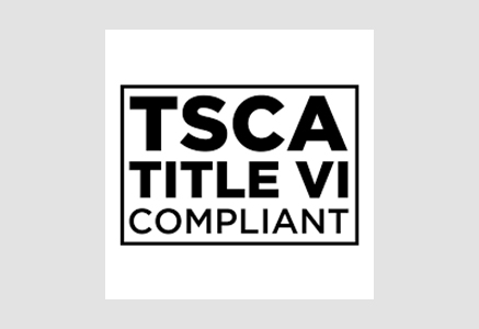 Emblema che indica la conformità agli standard del Titolo VI del TSCA per le emissioni di formaldeide nei prodotti in legno, garantendo sicurezza e tutela ambientale.